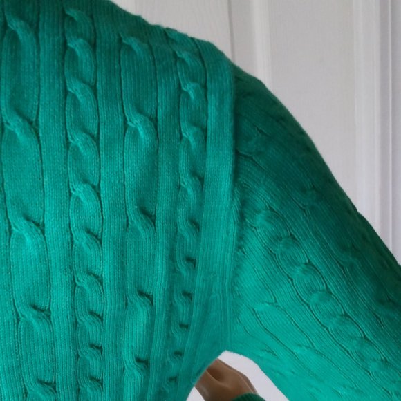 Charter Club Green pullover sweater. Cotton/nylon blend Never worn. Size S. - Picture 6 of 12